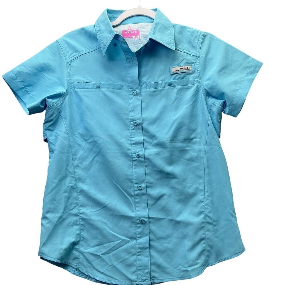 Habit Outdoor Ventilated Short Sleeve Button Up Sun Shirt Women’s Sz. S